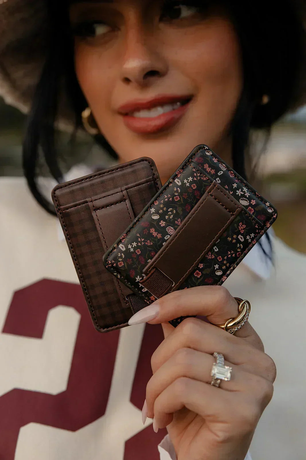 Cafe Gingham Magnetic Wallet