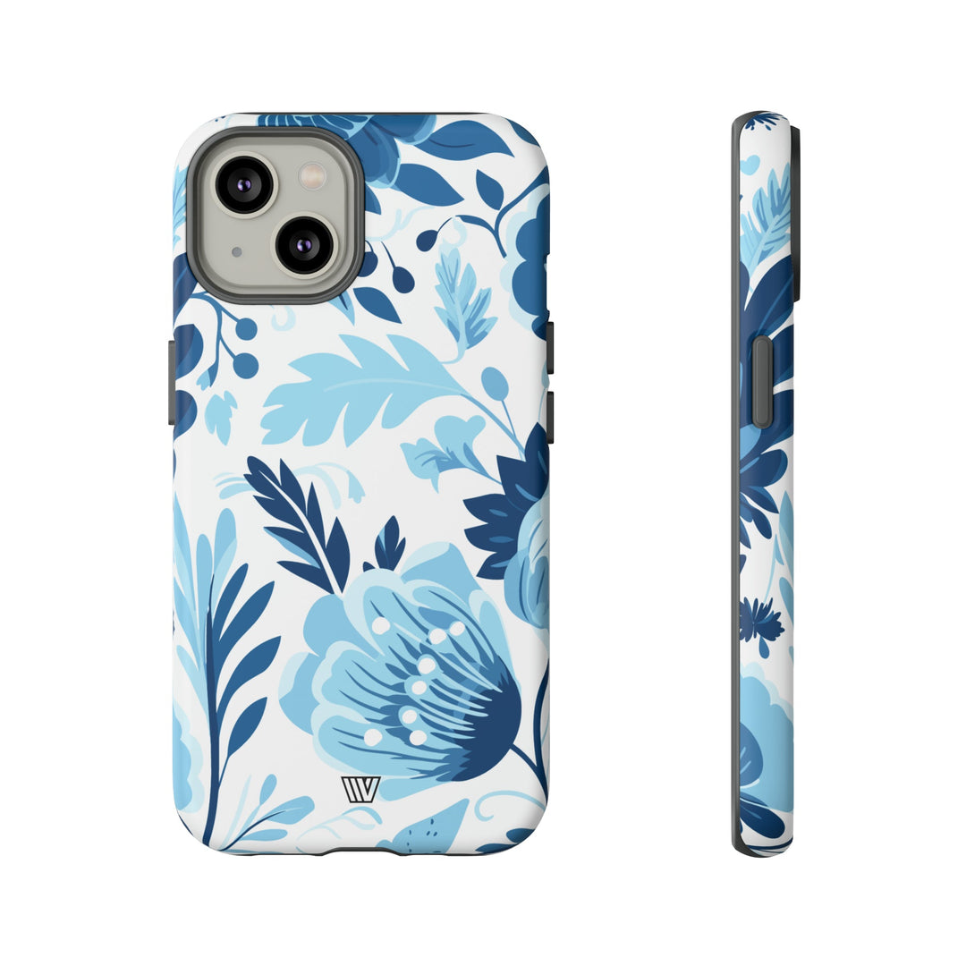 BLUE WHITE FLOWERS | Tough Phone Case
