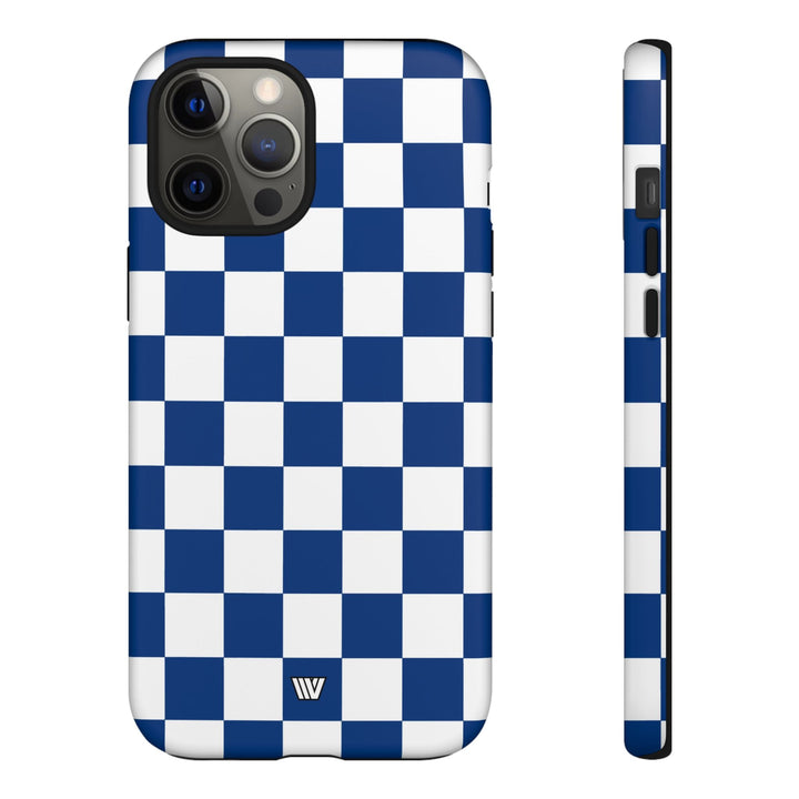 BLUE WHITE CHECKERBOARD | Tough Phone Case