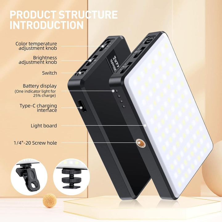 GlowClip 120: Rechargeable Selfie Light - DOKUTRONIX