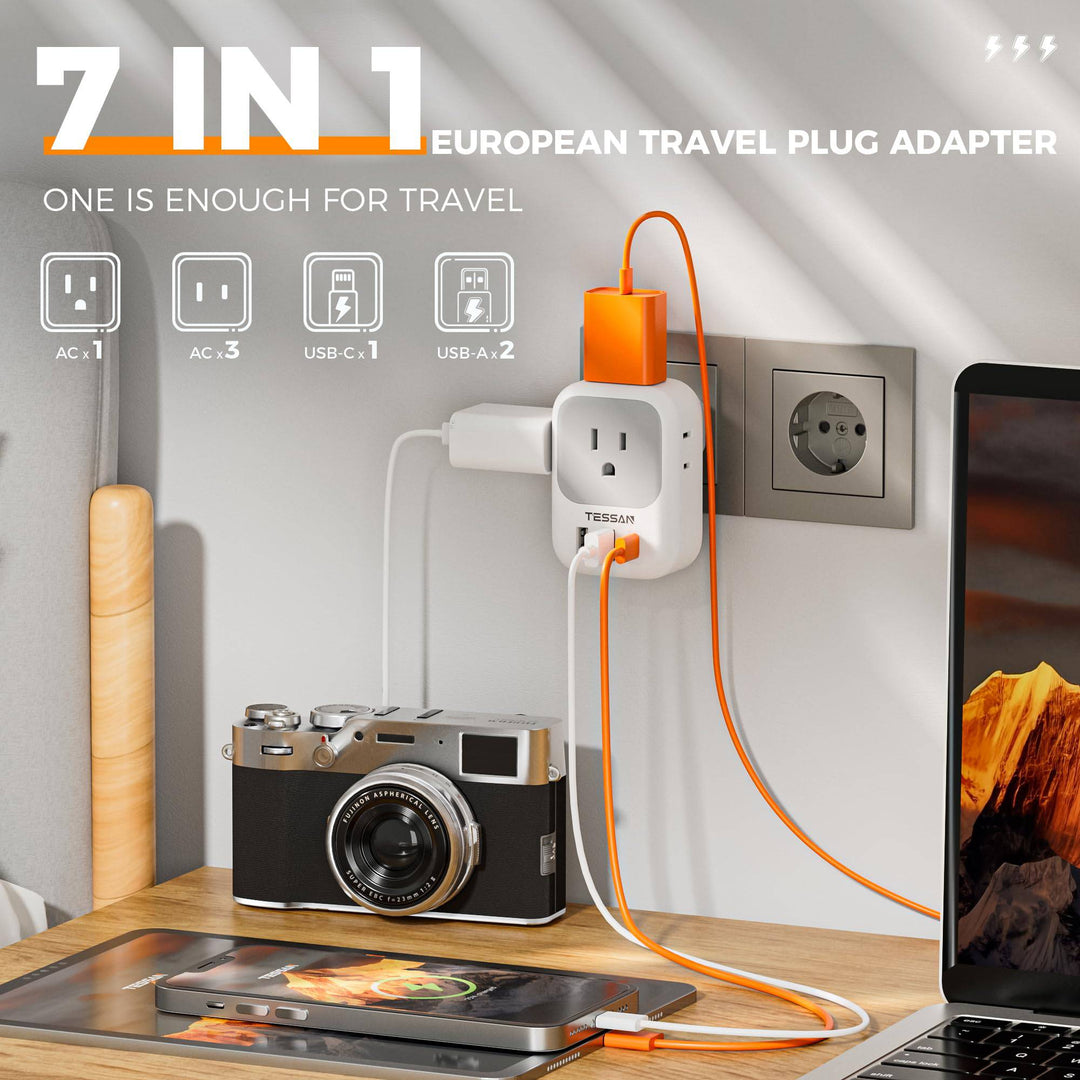 TESSAN Euro USB-C Travel Adapter Duo Pack - DOKUTRONIX