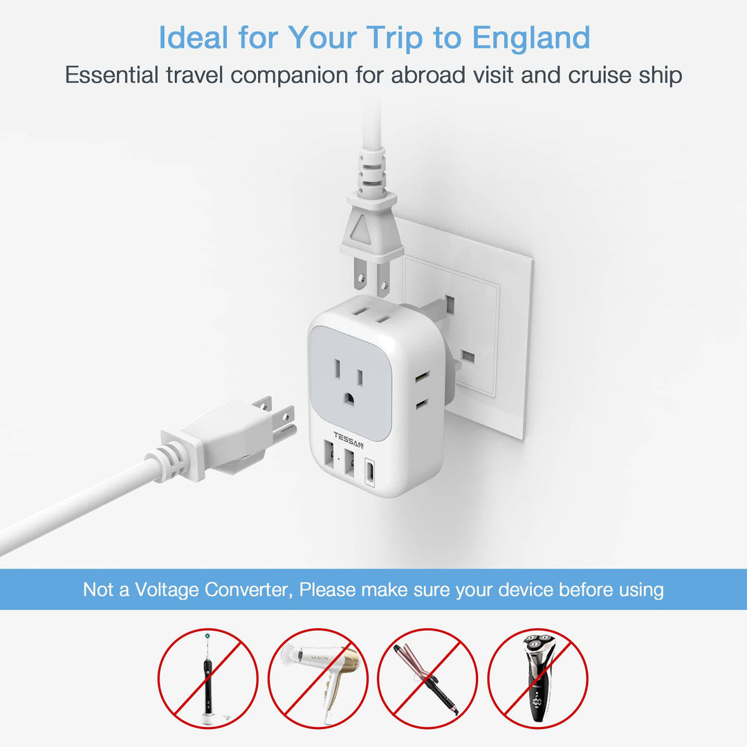TESSAN Euro USB-C Travel Adapter Duo Pack - DOKUTRONIX