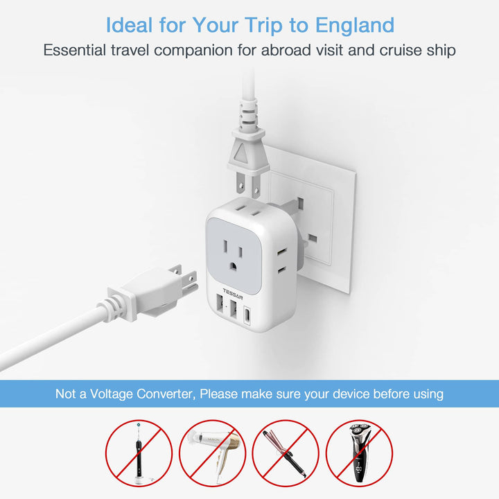 TESSAN Euro USB-C Travel Adapter Duo Pack - DOKUTRONIX