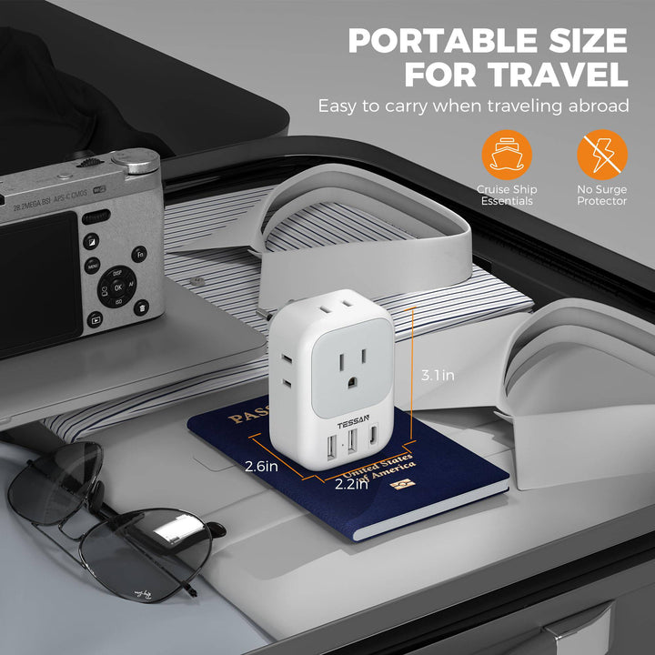 TESSAN Euro USB-C Travel Adapter Duo Pack - DOKUTRONIX