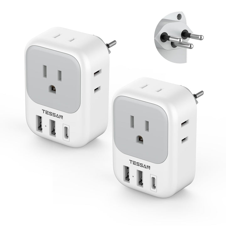 TESSAN Euro USB-C Travel Adapter Duo Pack - DOKUTRONIX