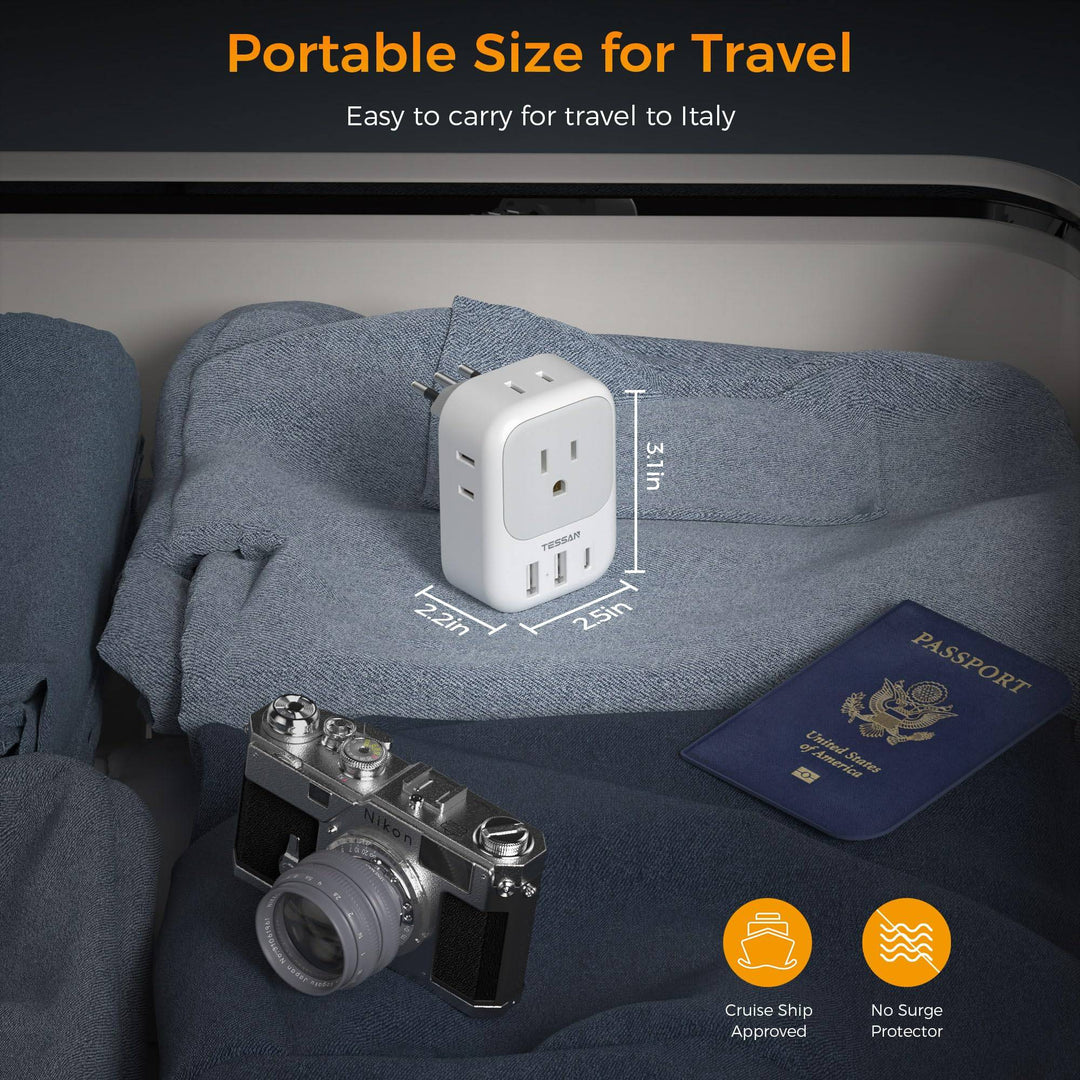TESSAN Euro USB-C Travel Adapter Duo Pack - DOKUTRONIX