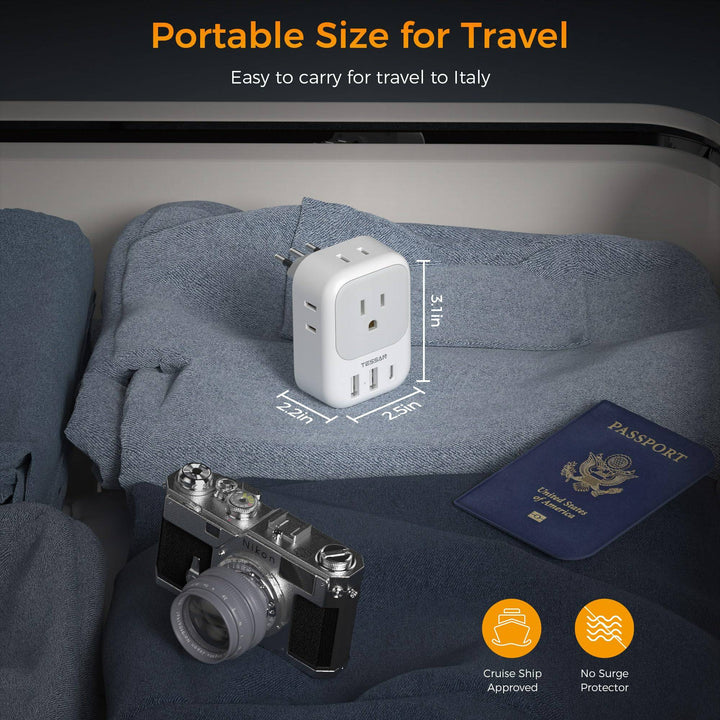 TESSAN Euro USB-C Travel Adapter Duo Pack - DOKUTRONIX