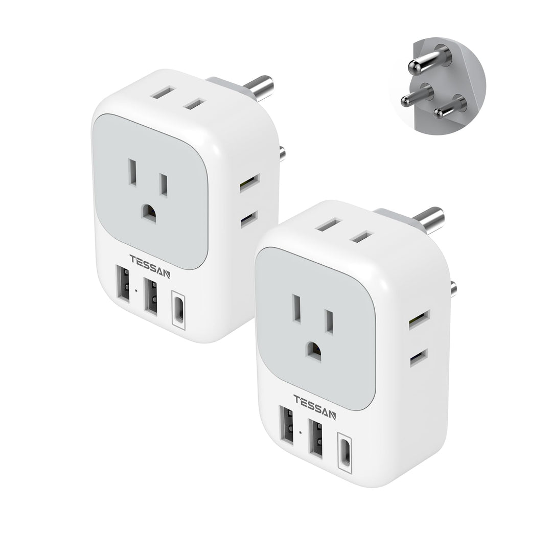 TESSAN Euro USB-C Travel Adapter Duo Pack - DOKUTRONIX