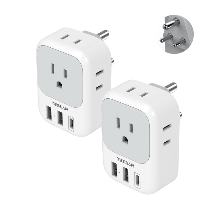 TESSAN Euro USB-C Travel Adapter Duo Pack - DOKUTRONIX