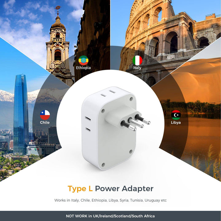 TESSAN Euro USB-C Travel Adapter Duo Pack - DOKUTRONIX