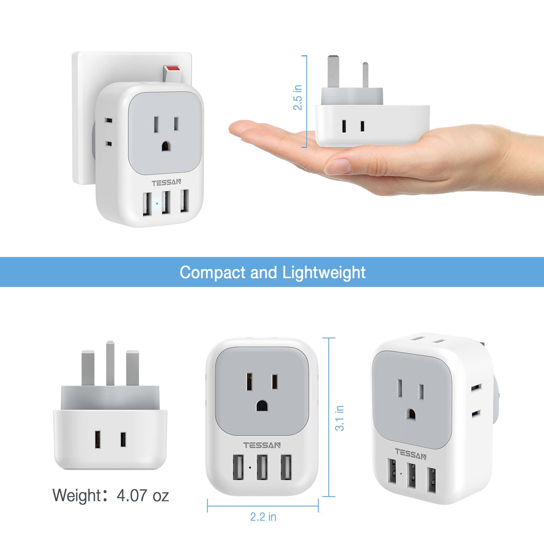 TESSAN Euro USB-C Travel Adapter Duo Pack - DOKUTRONIX