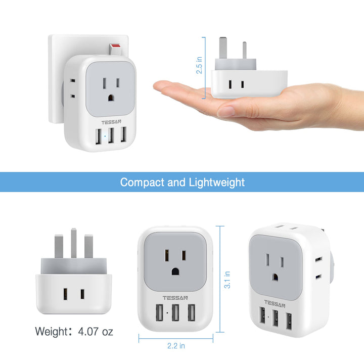 TESSAN Euro USB-C Travel Adapter Duo Pack - DOKUTRONIX