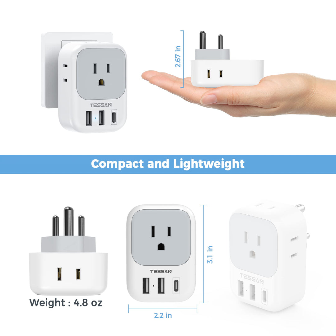 TESSAN Euro USB-C Travel Adapter Duo Pack - DOKUTRONIX