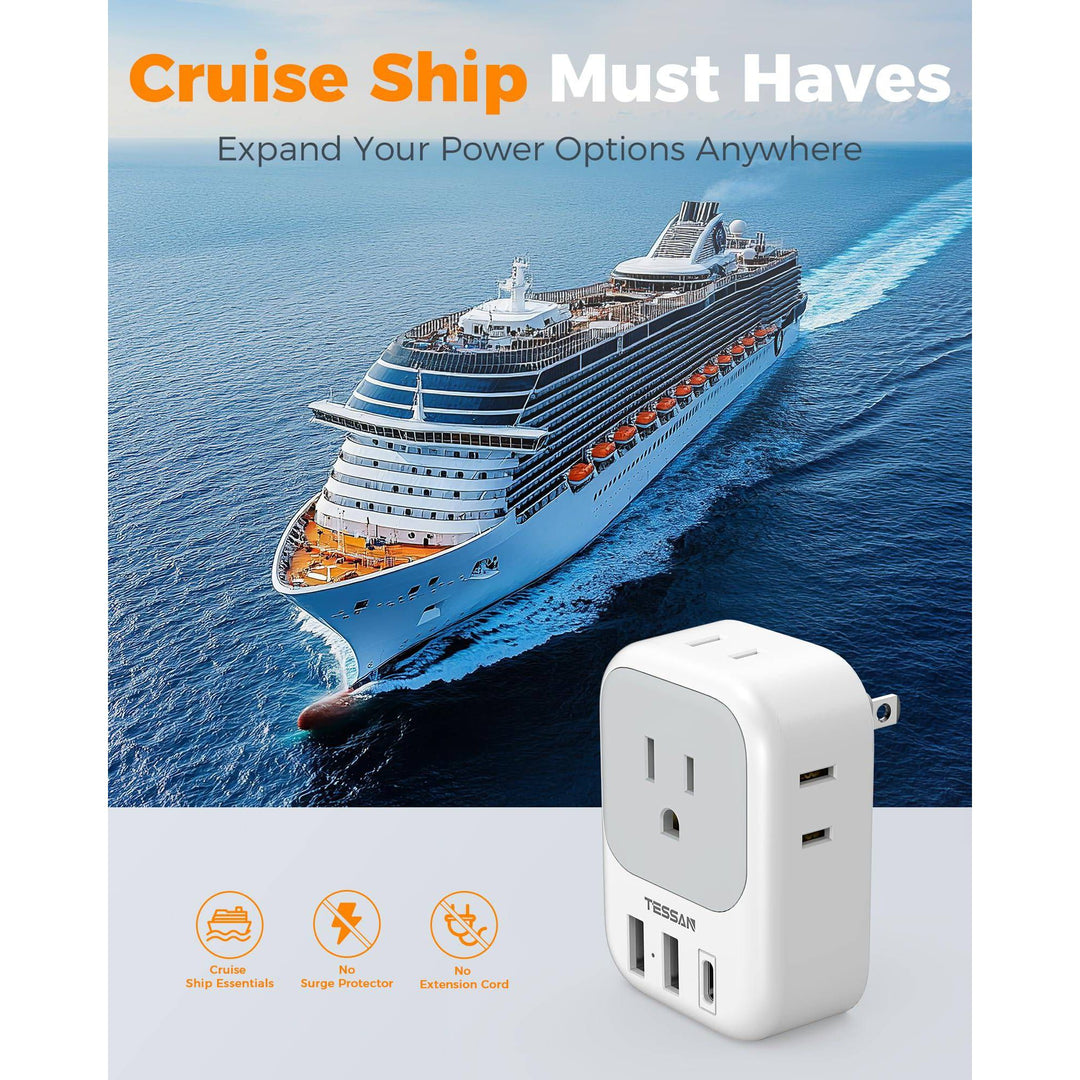 TESSAN Euro USB-C Travel Adapter Duo Pack - DOKUTRONIX