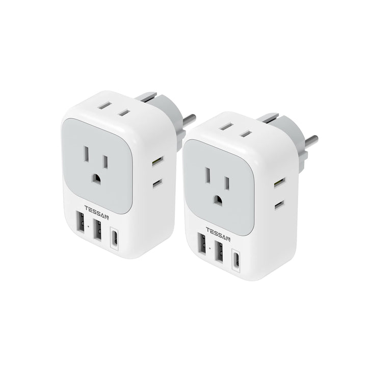 TESSAN Euro USB-C Travel Adapter Duo Pack - DOKUTRONIX