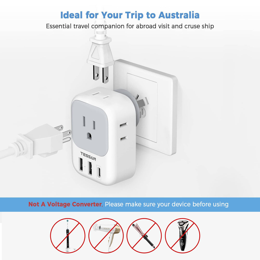 TESSAN Euro USB-C Travel Adapter Duo Pack - DOKUTRONIX