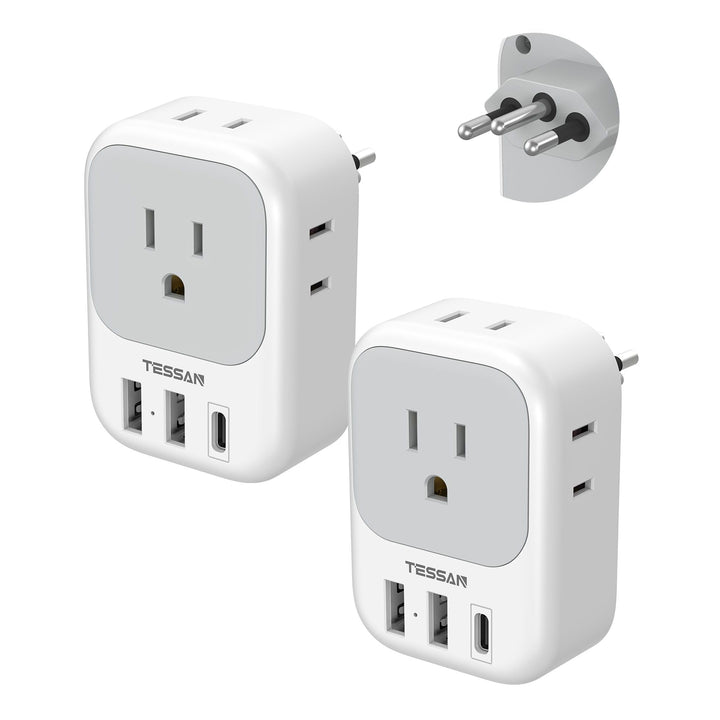 TESSAN Euro USB-C Travel Adapter Duo Pack - DOKUTRONIX