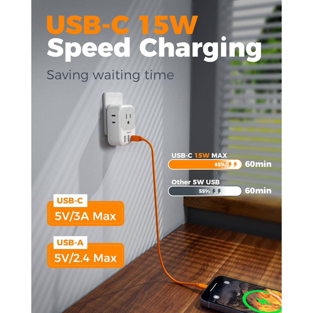 TESSAN Euro USB-C Travel Adapter Duo Pack - DOKUTRONIX