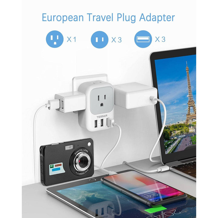 TESSAN Euro USB-C Travel Adapter Duo Pack - DOKUTRONIX