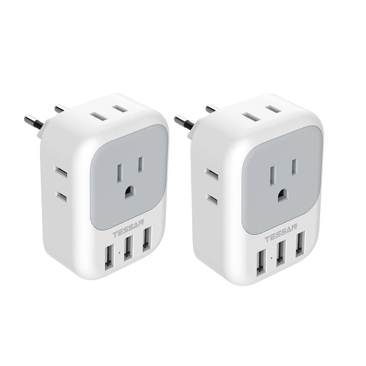TESSAN Euro USB-C Travel Adapter Duo Pack - DOKUTRONIX