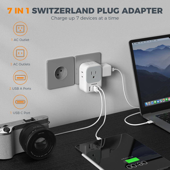 TESSAN Euro USB-C Travel Adapter Duo Pack - DOKUTRONIX