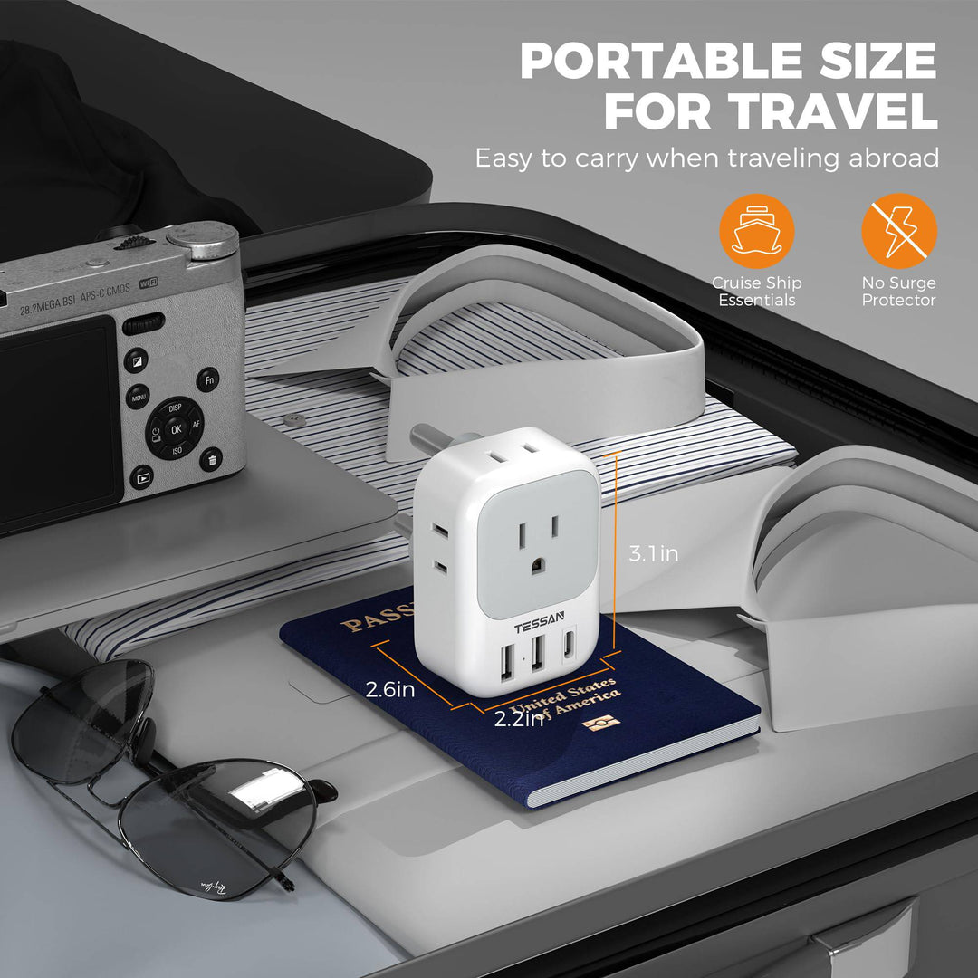 TESSAN Euro USB-C Travel Adapter Duo Pack - DOKUTRONIX