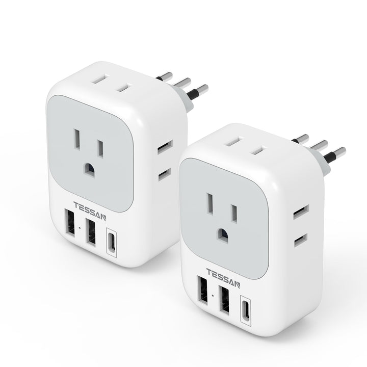 TESSAN Euro USB-C Travel Adapter Duo Pack - DOKUTRONIX