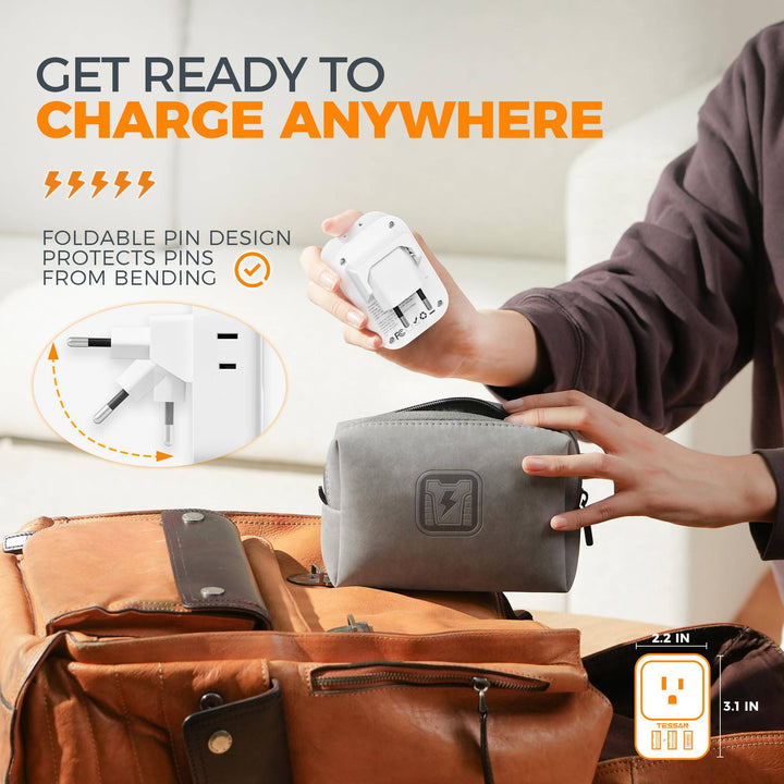 TESSAN Euro USB-C Travel Adapter Duo Pack - DOKUTRONIX