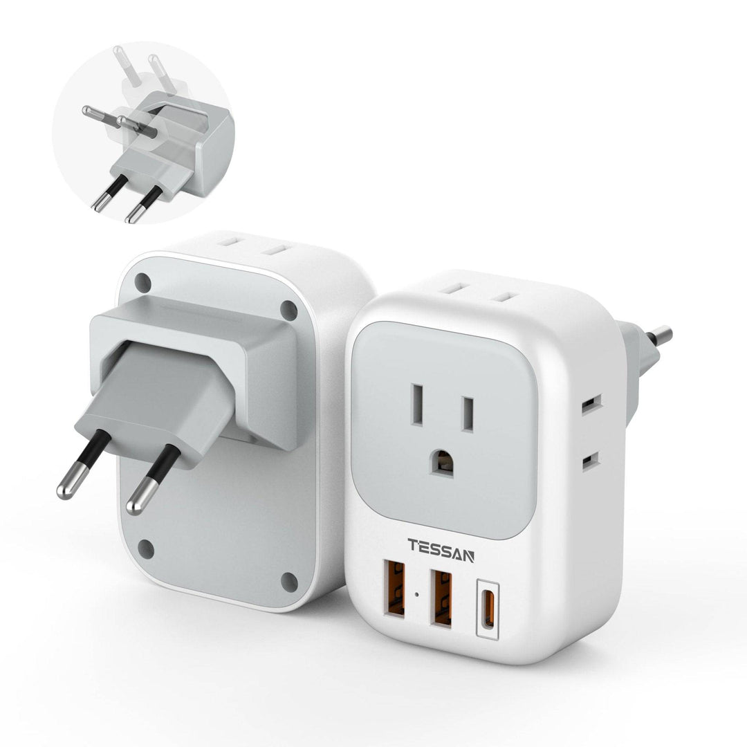 TESSAN Euro USB-C Travel Adapter Duo Pack - DOKUTRONIX