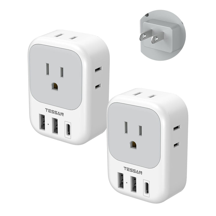 TESSAN Euro USB-C Travel Adapter Duo Pack - DOKUTRONIX