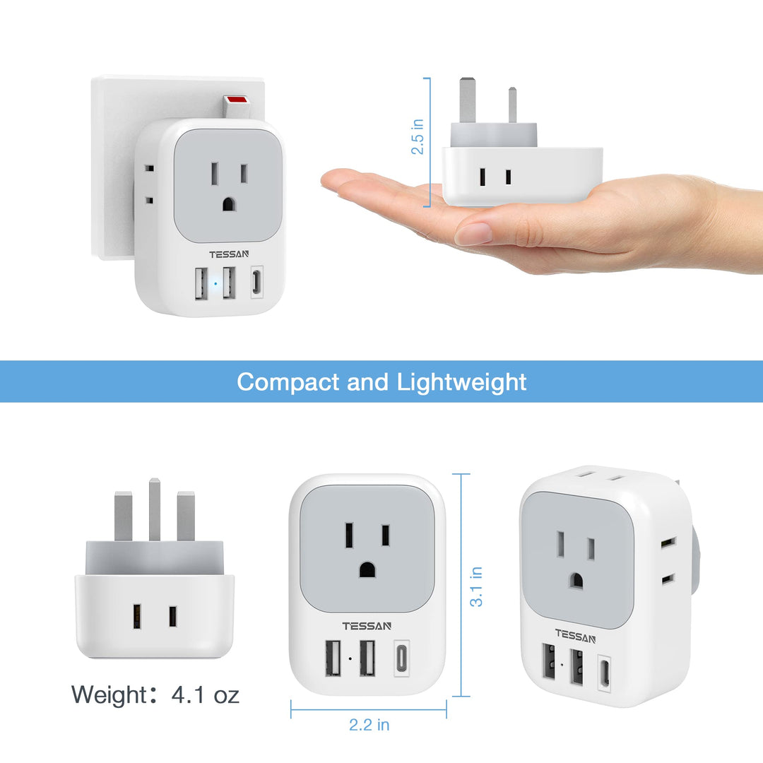 TESSAN Euro USB-C Travel Adapter Duo Pack - DOKUTRONIX