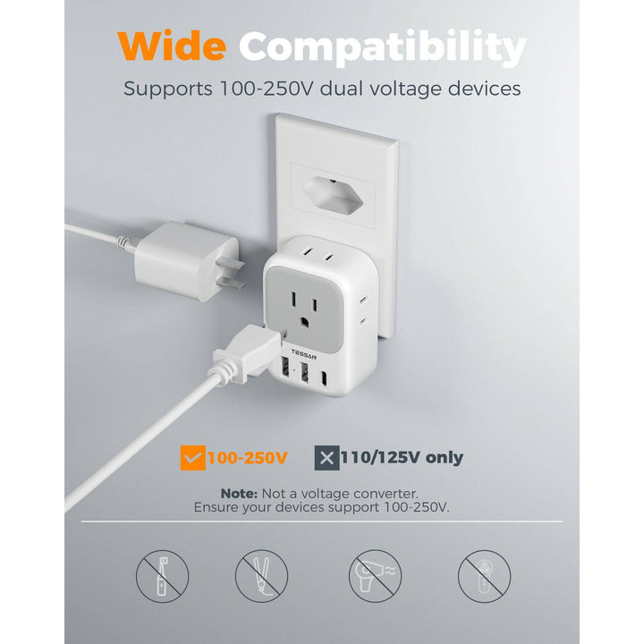 TESSAN Euro USB-C Travel Adapter Duo Pack - DOKUTRONIX