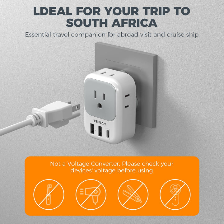 TESSAN Euro USB-C Travel Adapter Duo Pack - DOKUTRONIX
