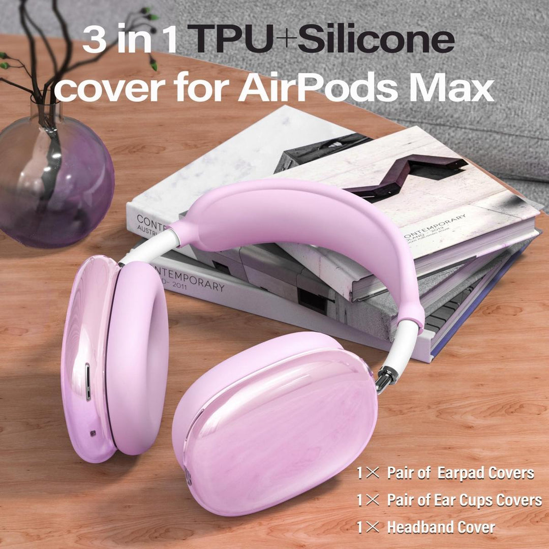AirPod Max 3-in-1 Clear Pink Protection Set - DOKUTRONIX