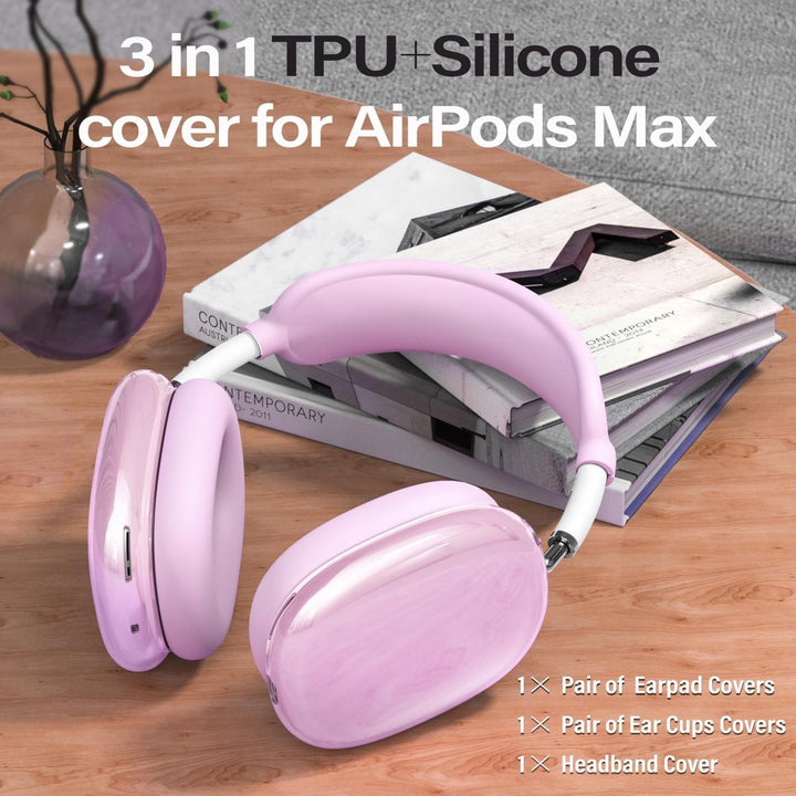 AirPod Max 3-in-1 Clear Pink Protection Set - DOKUTRONIX