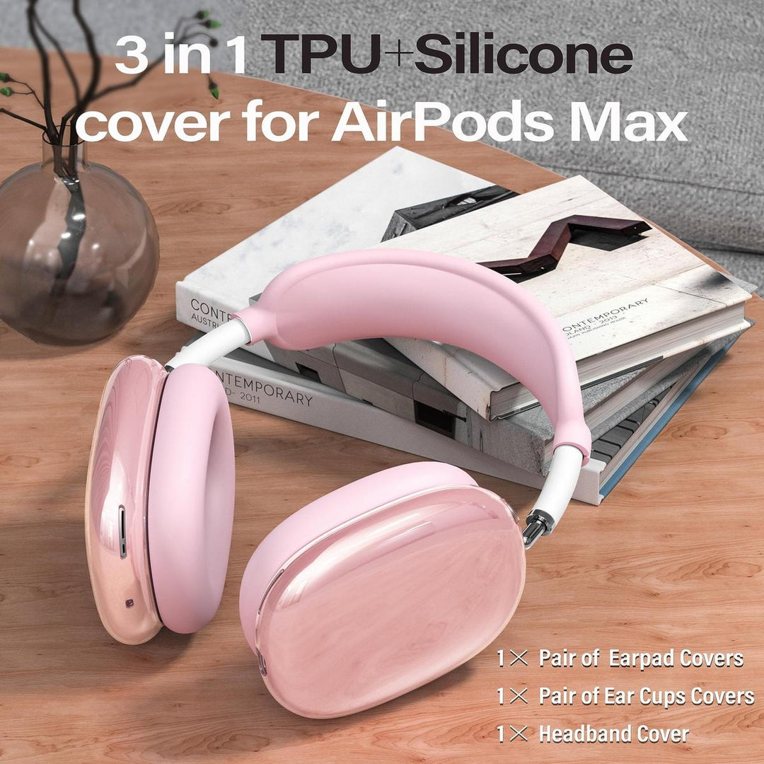 AirPod Max 3-in-1 Clear Pink Protection Set - DOKUTRONIX