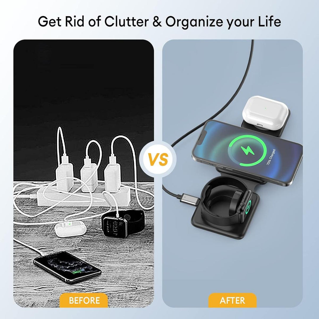 MagFold Trio: 3-in-1 Charging Hub - DOKUTRONIX