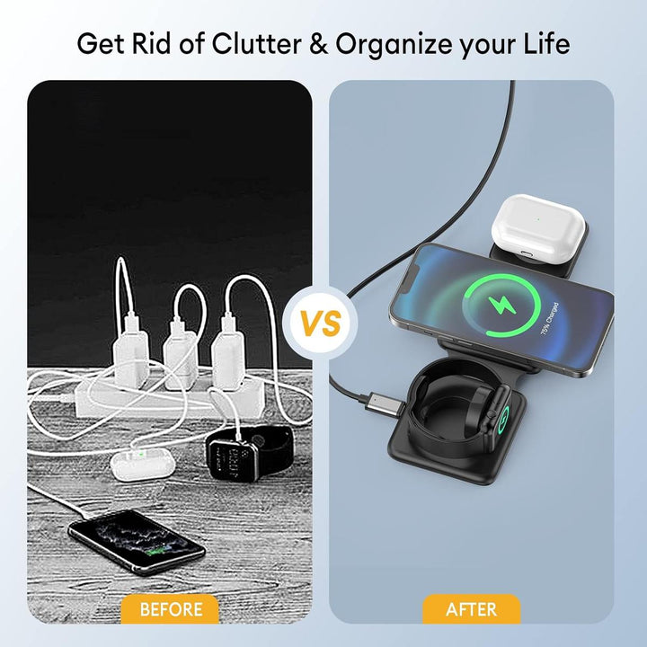 MagFold Trio: 3-in-1 Charging Hub - DOKUTRONIX