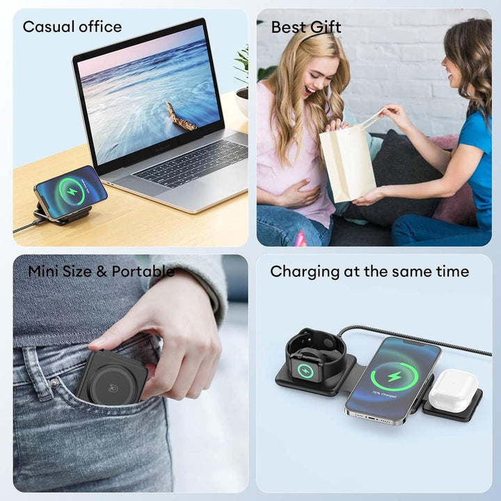 MagFold Trio: 3-in-1 Charging Hub - DOKUTRONIX