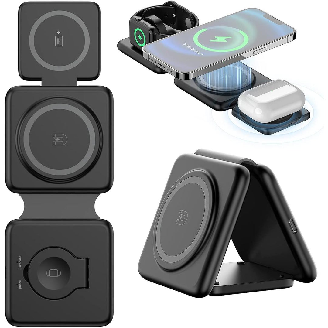 MagFold Trio: 3-in-1 Charging Hub - DOKUTRONIX