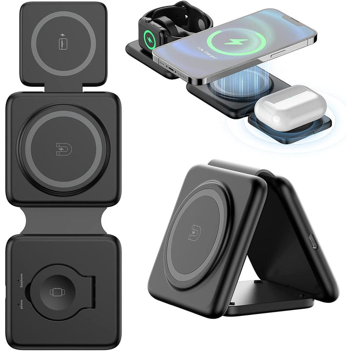 MagFold Trio: 3-in-1 Charging Hub - DOKUTRONIX