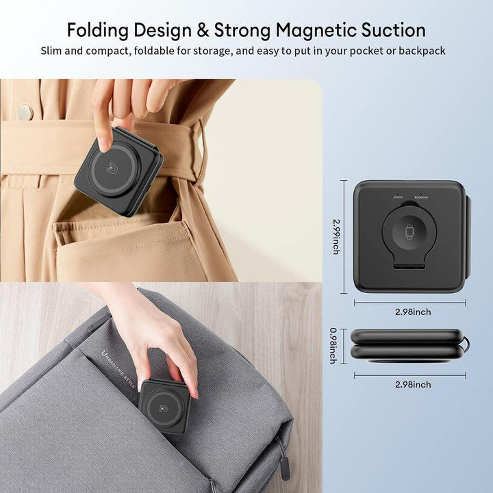 MagFold Trio: 3-in-1 Charging Hub - DOKUTRONIX