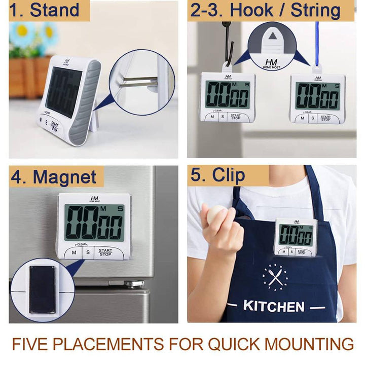 MaxiTimer: 3 Digital Kitchen Timer with Loud Alert - DOKUTRONIX