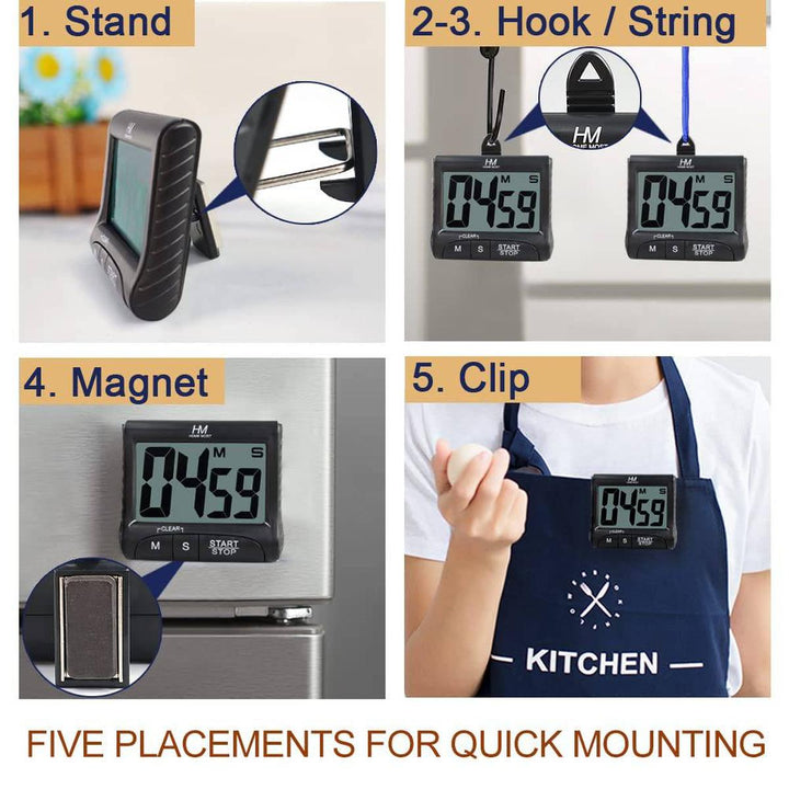 MaxiTimer: 3 Digital Kitchen Timer with Loud Alert - DOKUTRONIX