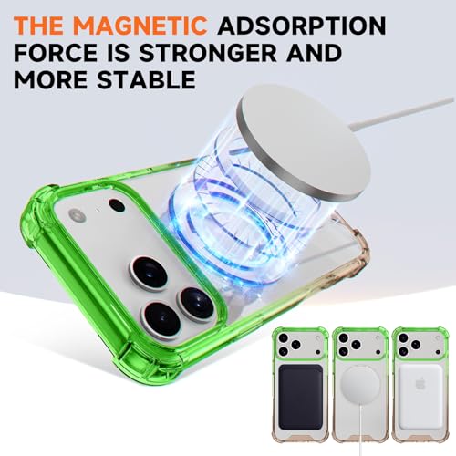 MagSafe Clear Ring Stand Case for iPhone 17 Pro Max – Blue/Purple