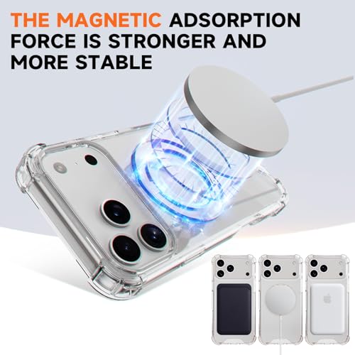 MagSafe Clear Ring Stand Case for iPhone 17 Pro Max – Blue/Purple