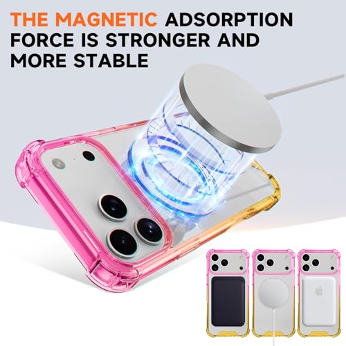 MagSafe Clear Ring Stand Case for iPhone 17 Pro Max – Blue/Purple