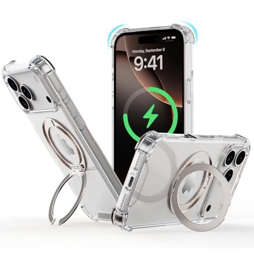 MagSafe Clear Ring Stand Case for iPhone 17 Pro Max – Blue/Purple