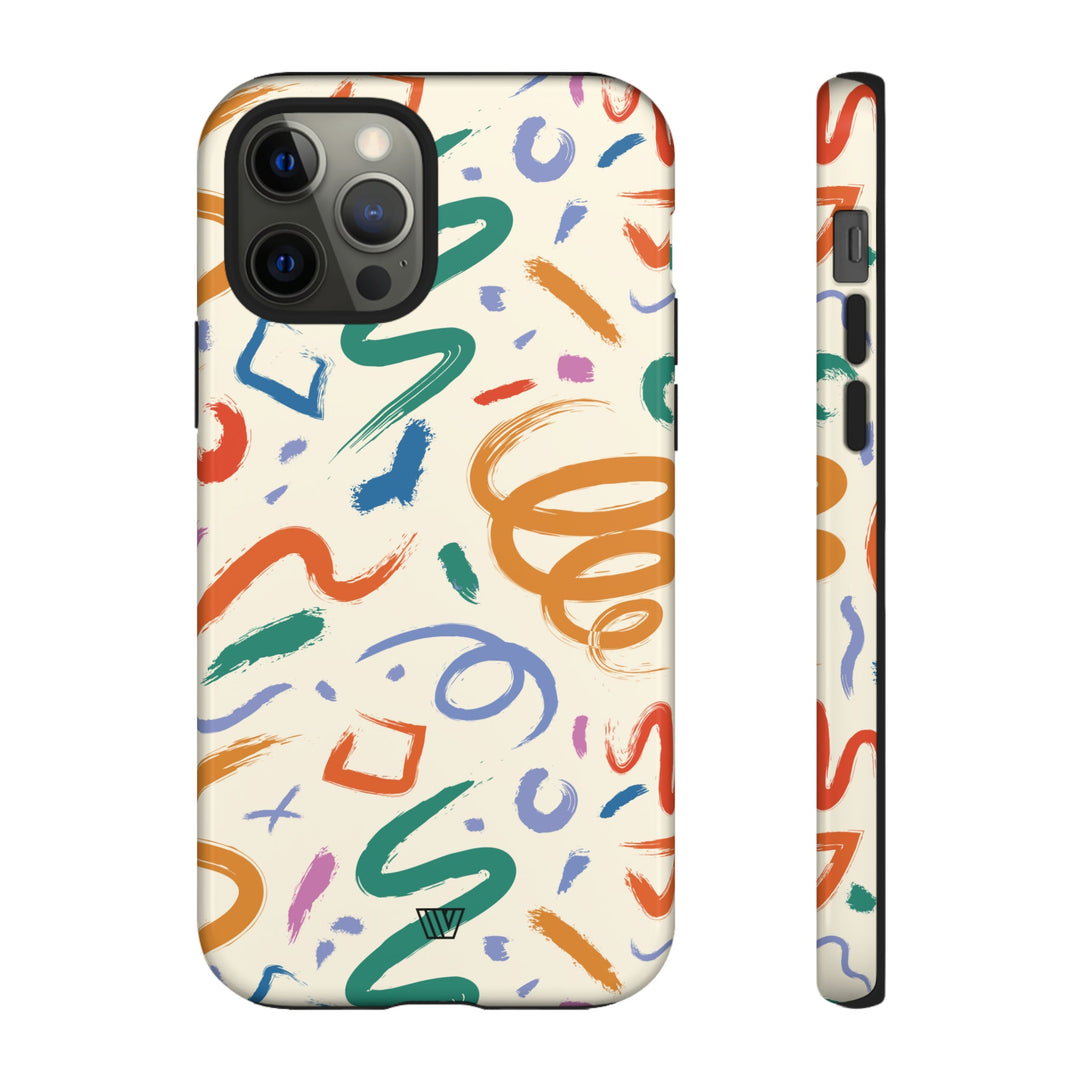 DOODLE BRUSH STROKES | Tough Phone Case