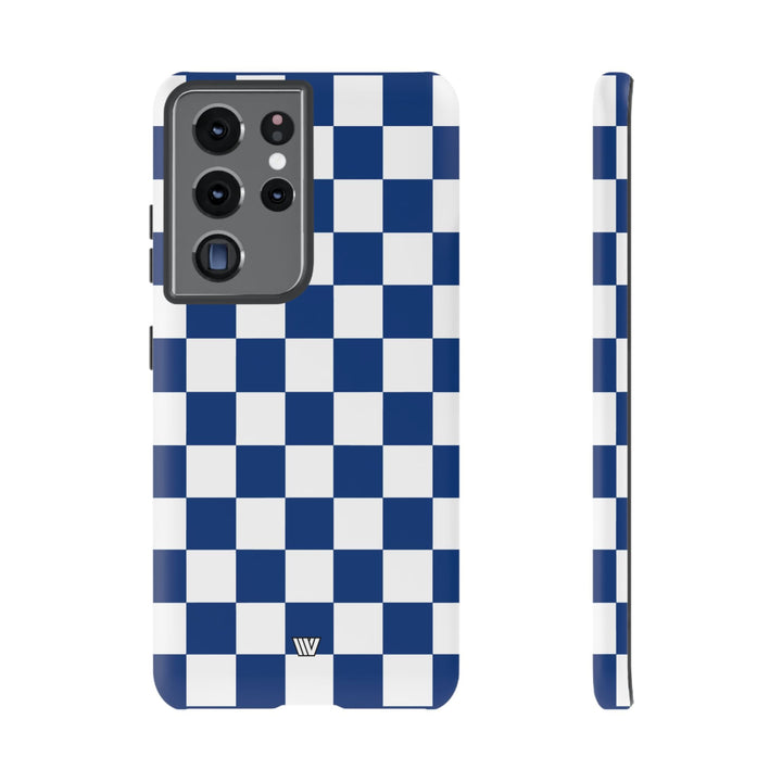 BLUE WHITE CHECKERBOARD | Tough Phone Case